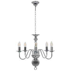 vidaXL Lampadario Argento 5 Lampadine Attacco E14