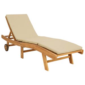 vidaXL Lettino da sole Poliestere Marrone e Beige