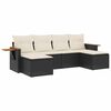 vidaXL Set Divano da Giardino 6 pz con Cuscini Nero in Polyrattan