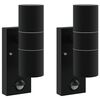 vidaXL Lampada da Parete Esterna 2 pz Nero 7 x 10 x 22 cm