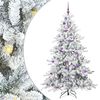 vidaXL Albero di Natale Artificiale con Rami Pieghevoli Bianco 180 cm
