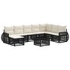 vidaXL Set Divano da Giardino 9 pz Nero e Bianco Crema polyrattan