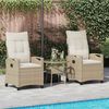 vidaXL Sedia da Giardino 2 pcs Beige e Crema 56 x 60 x 112 cm