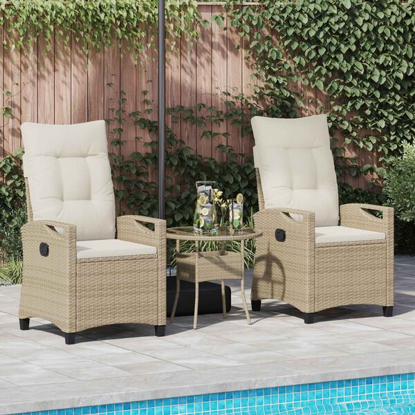 vidaXL Sedia da Giardino 2 pcs Beige e Crema 56 x 60 x 112 cm