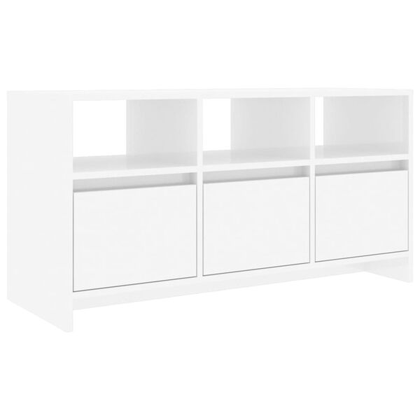 vidaXL Mobile Porta TV Bianco Lucido 102x37,5x52,5 cm in Truciolato