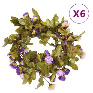vidaXL Ghirlande Fiori 6 pz Viola Chiaro 215 cm