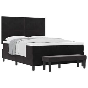 vidaXL Letto a molle con materasso Nero 140 x 190 cm Velluto