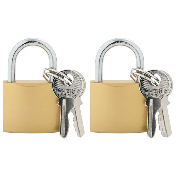 vidaXL U Lock con Chiavi 2 pcs Ottone Ferro