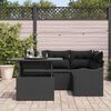vidaXL Set Divano da Giardino 5 pcs Nero Rattan in Polipropilene
