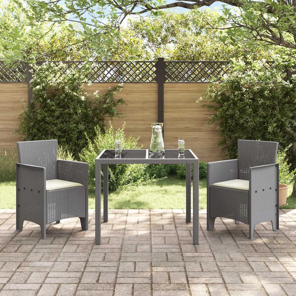 vidaXL Sedia da Giardino 2 pcs Grigio chiaro 53 x 49 x 85 cm PP
