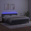 vidaXL Letto a Molle con Materasso e LED Grigio Scuro 180x200 cm