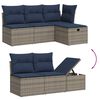 vidaXL Set Divano da Giardino 6 pz con Cuscini Grigio in Polyrattan