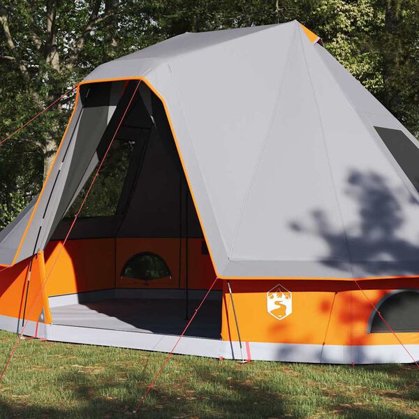vidaXL Tenda Tipi Familiare Grigio e arancione 466 x 310 x 240 cm