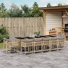 vidaXL Set Pranzo da Giardino 15 pz con Cuscini Beige Misto Polyrattan