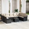 vidaXL Set Divano da Giardino 10 pcs Marrone polyrattan