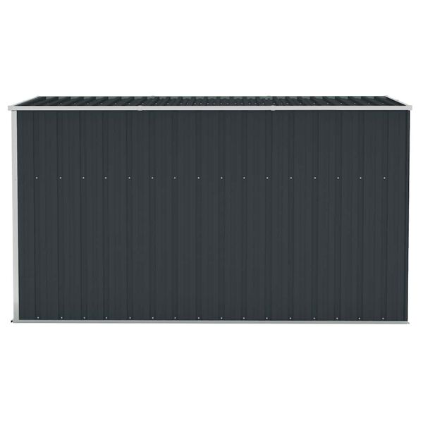vidaXL Capanno da Giardino a Parete Antracite 118x288x178 cm Acciaio