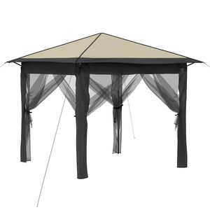 vidaXL Gazebo con 4 Pareti 2,6 x 2,6 m Crema e Antracite
