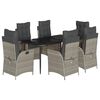 vidaXL Set da Pranzo da Giardino 7 pz Cuscini Polyrattan Grigio Chiaro