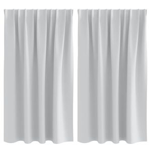 vidaXL Tende Blackout con Anelli 2 pcs Grigio Chiaro 140 x 140 cm