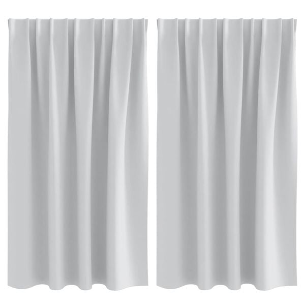 vidaXL Tende Blackout con Anelli 2 pcs Grigio Chiaro 140 x 140 cm