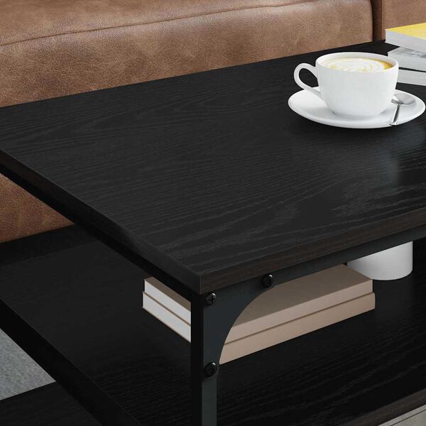 vidaXL Tavolino da salotto Rovere Nero 100 x 50 x 45 cm