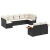 vidaXL Set Divani da Giardino 9 pz con Cuscini Nero in Polyrattan