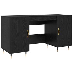 vidaXL Scrivania Rovere nero Legno ingegnerizzato 140 x 50 x 75 cm