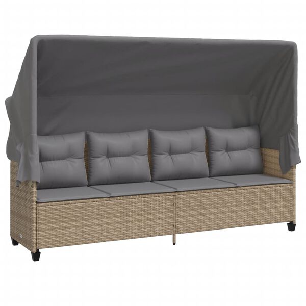 vidaXL Set Divano da Giardino 5 pz con Cuscini Beige in Polyrattan