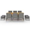 vidaXL Set da Pranzo da Giardino 11 pz Grigio
