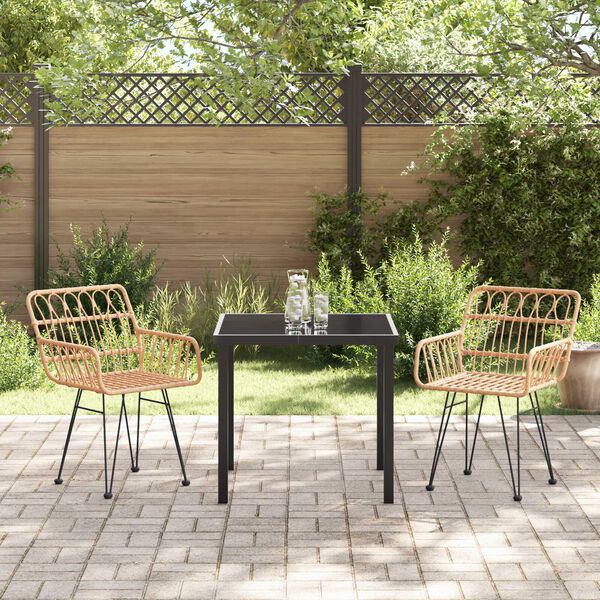 vidaXL Set da Pranzo per Giardino 3 pcs Marrone