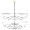 vidaXL Cestello Metallico a 2 Livelli Argento Rotabile 180&deg; 75x38x80cm