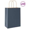 vidaXL Sacchetti di Carta 50 pz con Manici Blu 21x11x28 cm