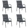 vidaXL Set da Pranzo da Esterno 5 pz in Acciaio Nero