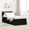 vidaXL Pouf Letto con Materasso Nero 90x200 cm in Tessuto