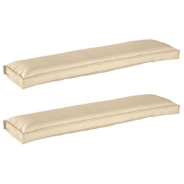vidaXL Set di Cuscini per Pallet 2 pcs Beige 150 x 40 x 8 cm