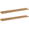 vidaXL Scaffale da parete con lo scaffale 2 pcs Marrone 80 x 9 x 3 cm