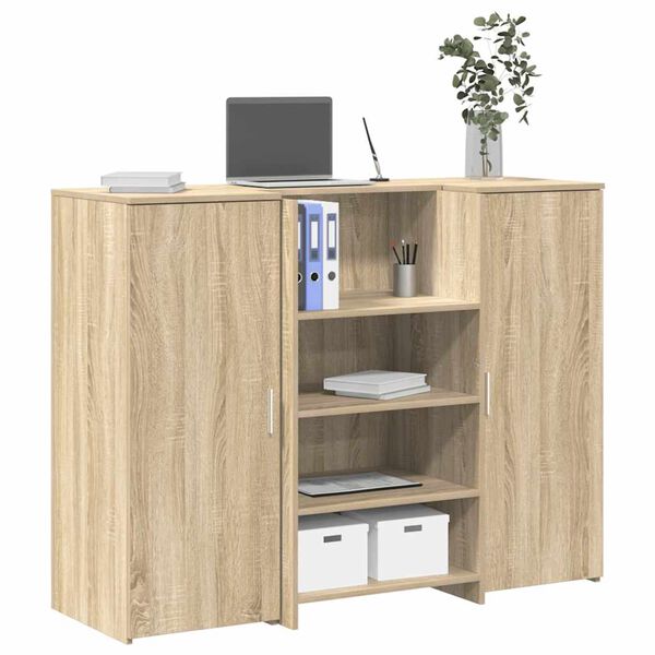 vidaXL Banco Reception Rovere Sonoma 135x50x103,5 cm Legno Multistrato