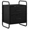 vidaXL Mobiletto da Letto Appeso Rovere Nero 40 x 30 x 50 cm
