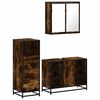 vidaXL Set Mobili da Bagno 3 pz Rovere Fumo in Legno Multistrato