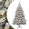 vidaXL Albero di Natale Artificiale con Rami Pieghevoli Verde e Bianco