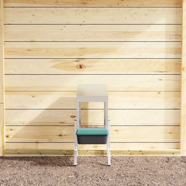 vidaXL Nido per Galline 1 Scomparto con Gambe in Acciaio Zincato