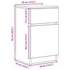 vidaXL Comodino Grigio Sonoma 39x35x65 cm in Legno Multistrato
