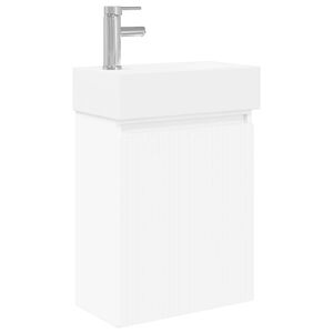 vidaXL Mobile bagno con rubinetto Bianco 45,5 x 22,5 x 84 cm