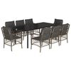 vidaXL Set da Pranzo da Giardino 9 pz con Cuscini in Polyrattan Grigio