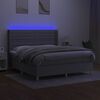vidaXL Letto a Molle Materasso e LED Grigio Chiaro 180x200 cm Tessuto