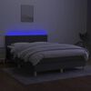 vidaXL Letto a Molle Materasso e LED Grigio Scuro 140x200cm in Tessuto