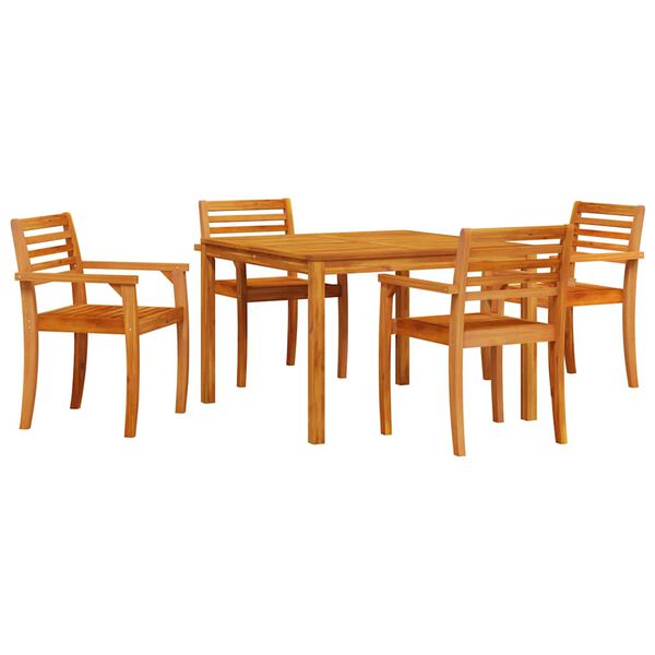 vidaXL Set da Pranzo per Giardino 5 pcs Marrone