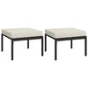 vidaXL Poggiapiedi Giardino con Cuscini Sabbia 2pz 60x60x35 cm Acciaio
