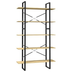 vidaXL Libreria a 5 Ripiani 100x30x175 cm in Legno Massello di Pino