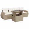 vidaXL Set Divano da Giardino 5 pz con Cuscini Beige in Polyrattan